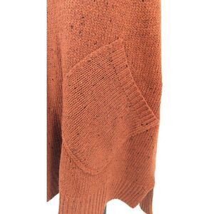 Oddi Women Rust Orange Knitted Sleeveless Tunic Sweater Size Small